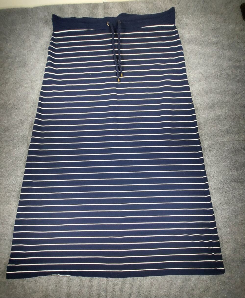 Lauren Jeans Co. Ralph Lauren Striped Maxi Skirt Navy White Size XL Nautical